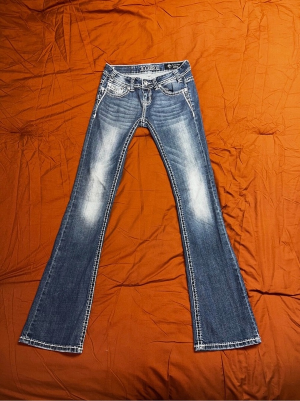 Women's Rock & Roll Cowgirl Rival low Rise bootcut jeans 27x36